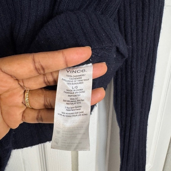 Vince Ribbed 100% Cashmere Cardigan - Picture 6 of 6